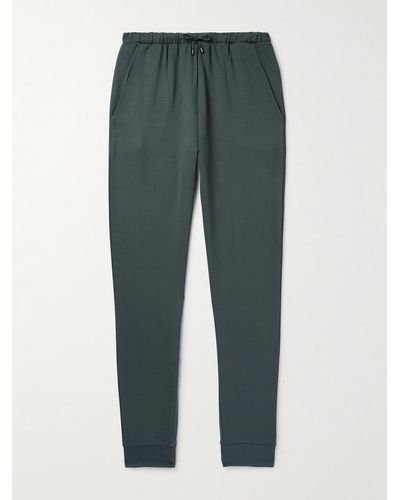 Zimmerli Tapered Stretch-jersey Joggers - Green