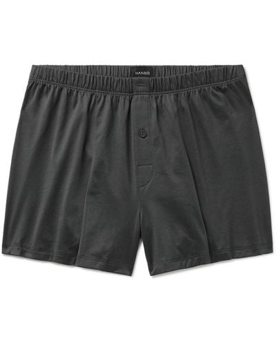 Hanro Sporty Mercerised Cotton Boxer Shorts - Gray