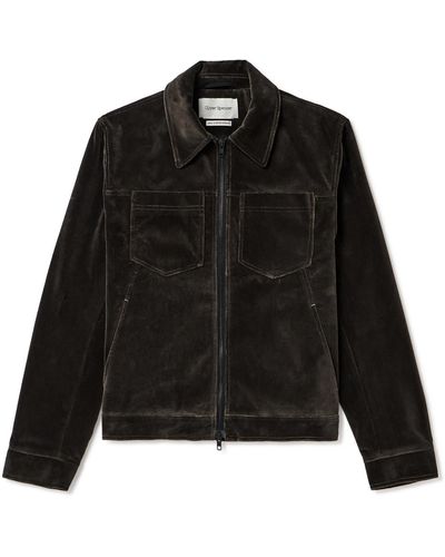 Oliver Spencer Norton Cotton-velvet Jacket - Black