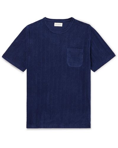 Oliver Spencer Oli's Ribbed Cotton-blend Terry T-shirt - Blue