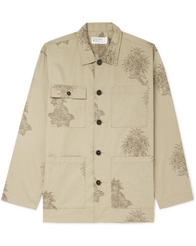 Universal Works Printed Cotton-twill Shirt Jacket - Natural