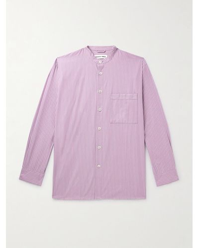 Tekla Birkenstock Striped Organic Cotton-poplin Pyjama Shirt - Pink