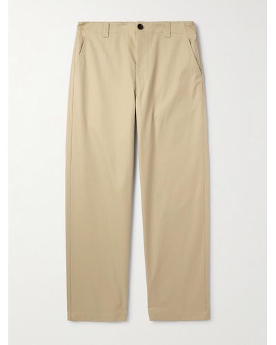 Gucci Straight-leg Cotton-twill Trousers - Natural