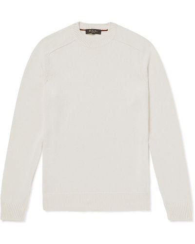 Loro Piana Cotton And Silk-blend Sweater - White