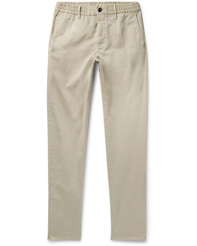 Incotex Slim-fit Straight-leg Cotton-blend Gabardine Pants - Natural