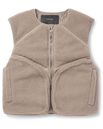 Entire studios Cropped Padded Fleece Gilet - Natural