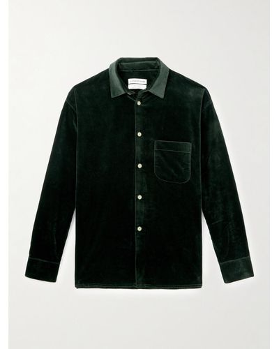 A Kind Of Guise Gusto Cotton-velvet Shirt - Black
