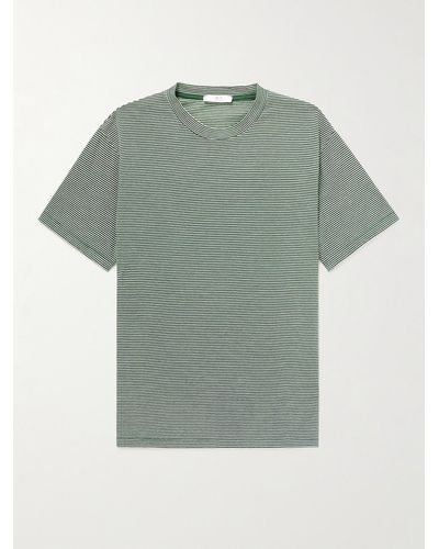 MR P. Striped Cotton-jersey T-shirt - Green