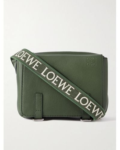 Loewe Military Leather Messenger Bag - Green