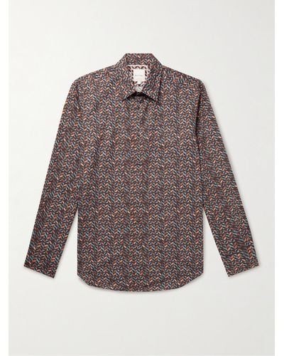 Paul Smith Printed Cotton-poplin Shirt - Purple