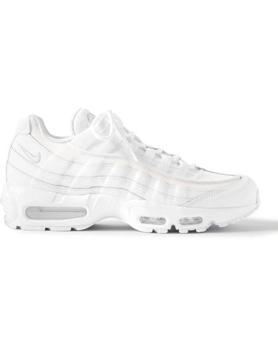 Nike Air Max 95 Essential Leather And Suede-trimmed Mesh Sneakers - White