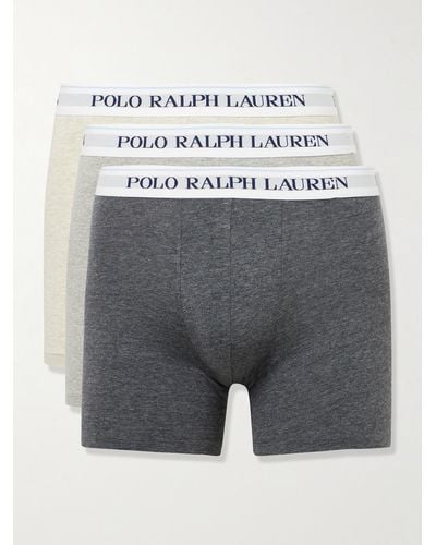 Polo Ralph Lauren Three-pack Stretch-cotton Boxer Briefs - Grey