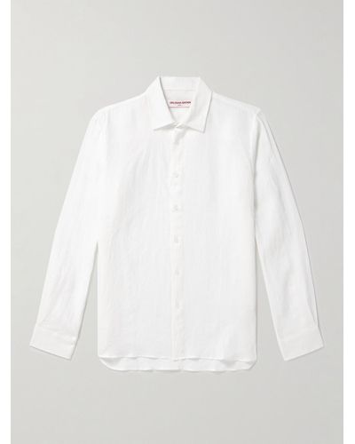 Orlebar Brown Camicia in lino Justin - Bianco