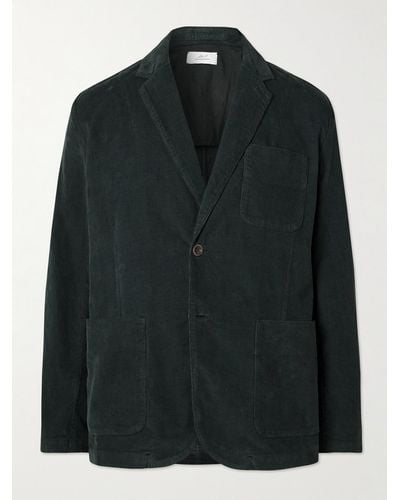 MR P. Garment-dyed Stretch Organic Cotton-needlecord Blazer - Black