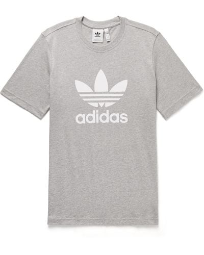 adidas Originals Logo-print Cotton-jersey T-shirt - Gray
