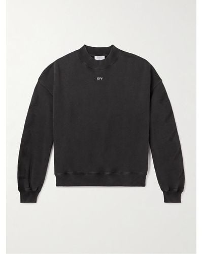 Off-White c/o Virgil Abloh Printed Cotton-jersey Sweatshirt - Black