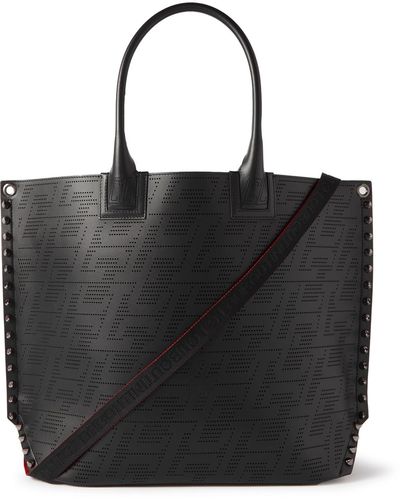 Christian Louboutin Cabalou Perforated Leather Tote Bag - Black