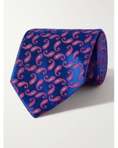 Charvet Krawatte aus Seiden-Jacquard mit Paisley-Muster - Blau