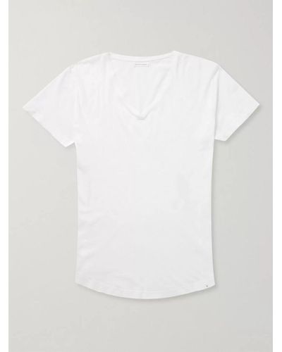 Orlebar Brown OB-V T-Shirt aus Baumwoll-Jersey mit schmaler Passform - Weiß