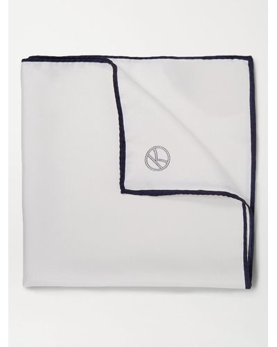 Kingsman Drake's Silk Pocket Square - White