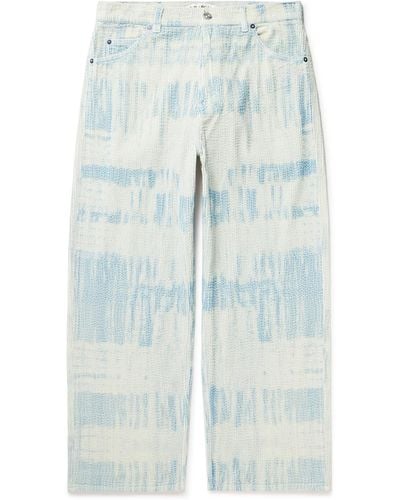Our Legacy Straight-leg Printed Cotton-corduroy Pants - Blue