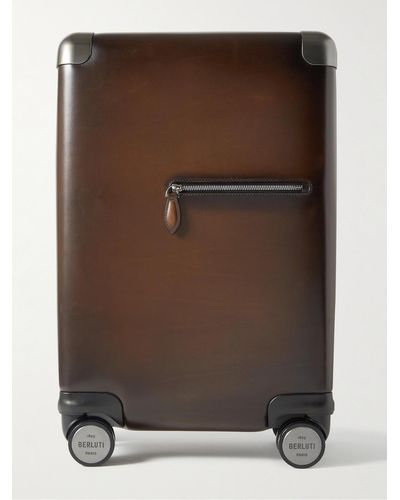 Berluti Formula 1005 Scritto Venezia Leather Carry-on Suitcase - Brown