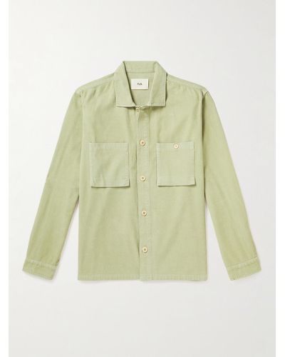 Folk Patch Hemdjacke aus Baumwollcord - Grün