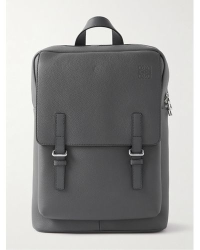 Loewe Military Full-grain Leather Backpack - Grey