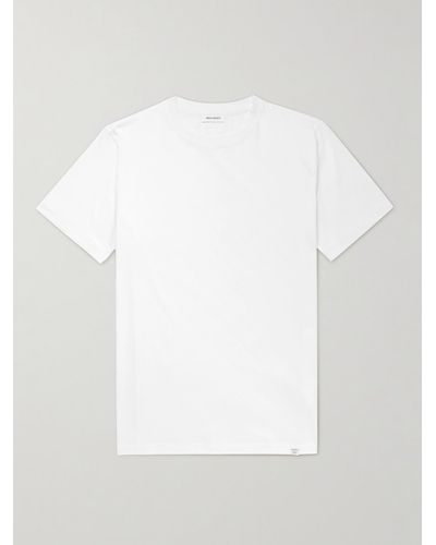 Norse Projects Niels Logo-Print Organic Cotton-Jersey T-Shirt - Bianco