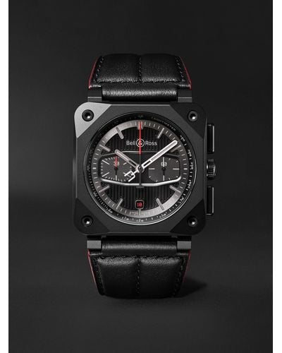 Bell & Ross Br 03-94 Blacktrack Limited Edition Automatic Chronograph 42mm Ceramic And Leather Watch