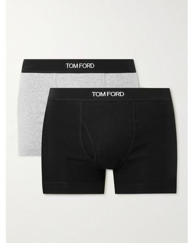 Tom Ford Two-pack Stretch-cotton Jersey Boxer Briefs - Black