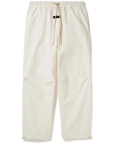 Fear Of God Straight-leg Logo-appliquéd Cotton-blend Drawstring Pants - White
