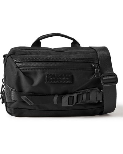 master-piece Small Leather-trimmed Cordura® Nylon Messenger Bag - Black