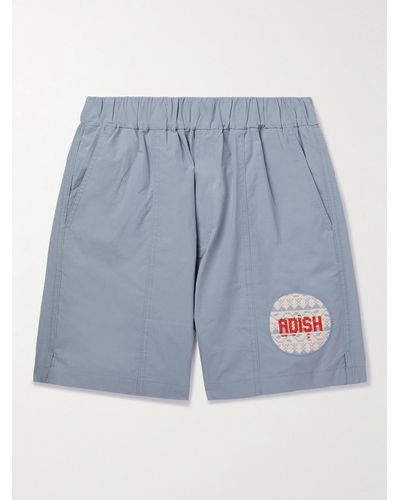 Adish Sur Straight-leg Logo-appliquéd Ripstop Shorts - Blue