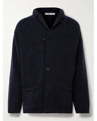 Inis Meáin Unstructured Donegal Merino Wool And Cashmere-blend Cardigan - Blue