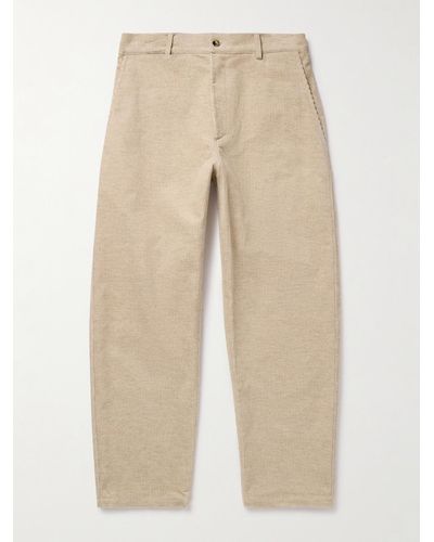 De Bonne Facture Balloon Barrel-leg Cotton And Linen-blend Corduroy Trousers - Natural
