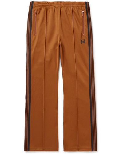 Needles Bootcut Webbing-trimmed Logo-embroidered Tech-jersey Track Pants - Brown