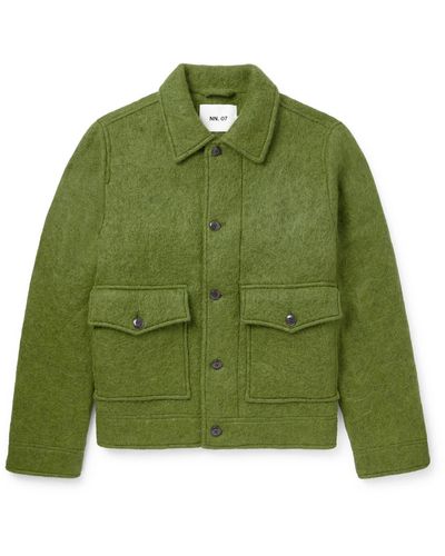 NN07 Julius 8004 Brushed-knit Jacket - Green