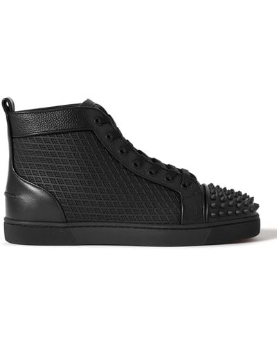 Christian Louboutin Lou Spikes Orlato High-top Sneakers - Black