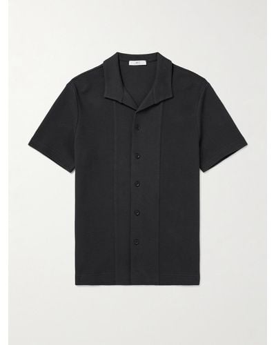 MR P. Waffle-knit Cotton Shirt - Black