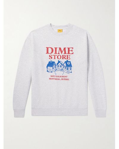 Dime Skateshop Logo-print Cotton-blend Jersey Sweatshirt - White