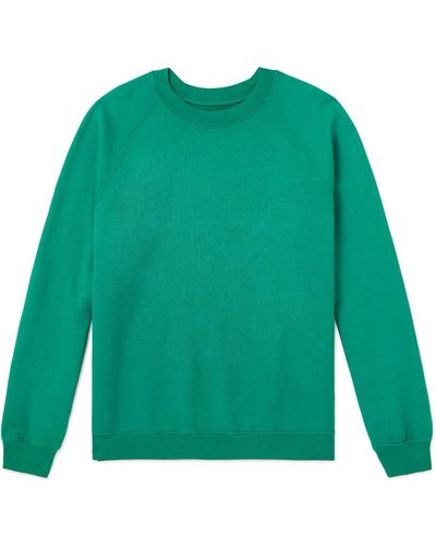 Les Tien Garment-dyed Cotton-jersey Sweatshirt - Green