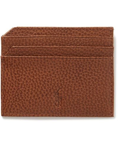 Polo Ralph Lauren Pebble-grain Leather Cardholder - Brown