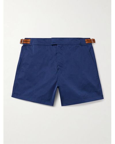 Zegna Straight-leg Mid-length Swim Shorts - Blue