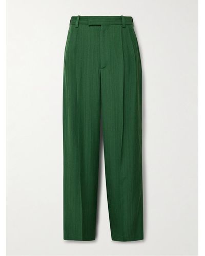 Jacquemus Titolo Straight-leg Pleated Woven Trousers - Green
