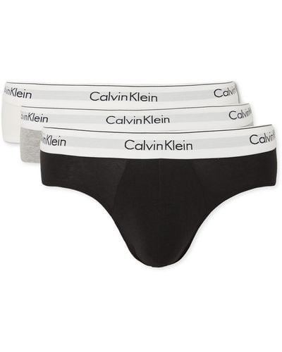 Calvin Klein Three-pack Stretch-cotton Briefs - White