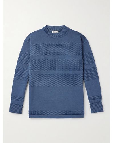 S.N.S. Herning Fisherman Wool Sweater - Blue