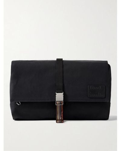 Paul Smith Leather-trimmed Shell Wash Bag - Black