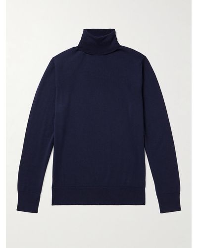 MR P. Slim-fit Merino Wool Rollneck Sweater - Blue