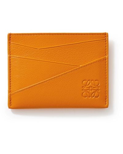 Loewe Leather Puzzle Edge Card Holder - Orange